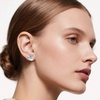 image:imageEVEVIC Round Austrian Crystal Colorful Stud Earrings for Women  14K GoldPlatedPlayful Colors Brighten Your LookS925 Sterling Silver PostGift Box IncludedFor Holiday Wear and GiftingClear White Rose Goldtone
