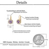 image:imageEVEVIC Round Austrian Crystal Halo Drop Earrings for Women Leverback  14K Rose GoldPlated Brass ProngSet Faceted Center Sparkling Accent Border Secure EasyOn Closure DayToEvening StyleTanzanite