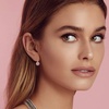 image:imageEVEVIC Round Austrian Crystal Halo Drop Earrings for Women Leverback  14K Rose GoldPlated Brass ProngSet Faceted Center Sparkling Accent Border Secure EasyOn Closure DayToEvening StylePink