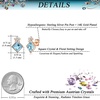 image:imageEVEVIC Square Austrian Crystal Flower Stud Earrings for Women 925 Sterling Silver Post with 14K Gold Plated Hypoallergenic Jewelry GiftAquamarine