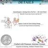 image:imageEVEVIC Square Austrian Crystal Flower Stud Earrings for Women 925 Sterling Silver Post with 14K Gold Plated Hypoallergenic Jewelry GiftAurora Borealis