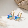 image:imageEVEVIC Star Austrian Crystal Leverback Dangle Drop Earrings for Women  14K GoldPlatedStarCut Crystal with Playful SparkleLeverback for Easy Secure WearLight Up Daily OutfitsGift Box IncludedAurora Borealis