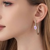 image:imageEVEVIC Stunning Austrian Crystal Big Oval Hoop Earrings for Women Fashion 14K Gold Plated Hypoallergenic Jewelry GiftAurora Borealis