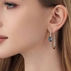 image:imageEVEVIC Stunning Austrian Crystal Big Oval Hoop Earrings for Women Fashion 14K Gold Plated Hypoallergenic Jewelry GiftBlack Crystal