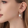 image:imageEVEVIC Stunning Austrian Crystal Big Oval Hoop Earrings for Women Fashion 14K Gold Plated Hypoallergenic Jewelry GiftClear White