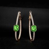 image:imageEVEVIC Stunning Austrian Crystal Big Oval Hoop Earrings for Women Fashion 14K Gold Plated Hypoallergenic Jewelry GiftFern Green