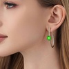 image:imageEVEVIC Stunning Austrian Crystal Big Oval Hoop Earrings for Women Fashion 14K Gold Plated Hypoallergenic Jewelry GiftFern Green