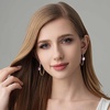 image:imageEVEVIC Stunning Austrian Crystal Big Oval Hoop Earrings for Women Fashion 14K Gold Plated Hypoallergenic Jewelry GiftRose Pink