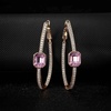 image:imageEVEVIC Stunning Austrian Crystal Big Oval Hoop Earrings for Women Fashion 14K Gold Plated Hypoallergenic Jewelry GiftRose Pink