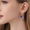 image:imageEVEVIC Stunning Austrian Crystal Big Oval Hoop Earrings for Women Fashion 14K Gold Plated Hypoallergenic Jewelry GiftSapphire