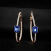 image:imageEVEVIC Stunning Austrian Crystal Big Oval Hoop Earrings for Women Fashion 14K Gold Plated Hypoallergenic Jewelry GiftSapphire