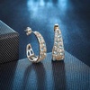 image:imageEVEVIC Stunning Multicolor Austrian Crystal Chunky Hoop Earrings for Women 14K Gold Plated Hypoallergenic Half Hoop Earring Trendy Jewelry GiftAquamarine Main CrystalGoldTone