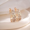 image:imageEVEVIC Stunning Multicolor Austrian Crystal Chunky Hoop Earrings for Women 14K Gold Plated Hypoallergenic Half Hoop Earring Trendy Jewelry GiftAurora Borealis