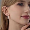 image:imageEVEVIC Stunning Multicolor Austrian Crystal Chunky Hoop Earrings for Women 14K Gold Plated Hypoallergenic Half Hoop Earring Trendy Jewelry GiftAurora Borealis