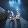 image:imageEVEVIC Stunning Multicolor Austrian Crystal Chunky Hoop Earrings for Women 14K Gold Plated Hypoallergenic Half Hoop Earring Trendy Jewelry GiftBermuda Blue Main CrystalGoldTone