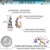 image:imageEVEVIC Stunning Multicolor Austrian Crystal Chunky Hoop Earrings for Women 14K Gold Plated Hypoallergenic Half Hoop Earring Trendy Jewelry GiftBermuda Blue Main CrystalGoldTone