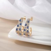 image:imageEVEVIC Stunning Multicolor Austrian Crystal Chunky Hoop Earrings for Women 14K Gold Plated Hypoallergenic Half Hoop Earring Trendy Jewelry GiftBermuda Blue Main CrystalGoldTone