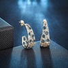 image:imageEVEVIC Stunning Multicolor Austrian Crystal Chunky Hoop Earrings for Women 14K Gold Plated Hypoallergenic Half Hoop Earring Trendy Jewelry GiftDark Blue Main CrystalGoldTone