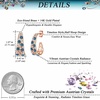image:imageEVEVIC Stunning Multicolor Austrian Crystal Chunky Hoop Earrings for Women 14K Gold Plated Hypoallergenic Half Hoop Earring Trendy Jewelry GiftDark Blue Main CrystalGoldTone