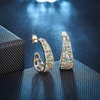 image:imageEVEVIC Stunning Multicolor Austrian Crystal Chunky Hoop Earrings for Women 14K Gold Plated Hypoallergenic Half Hoop Earring Trendy Jewelry GiftGreen Main CrystalGoldTone
