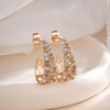 image:imageEVEVIC Stunning Multicolor Austrian Crystal Chunky Hoop Earrings for Women 14K Gold Plated Hypoallergenic Half Hoop Earring Trendy Jewelry GiftLight Topaz Main CrystalGoldTone
