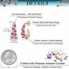 image:imageEVEVIC Stunning Multicolor Austrian Crystal Chunky Hoop Earrings for Women 14K Gold Plated Hypoallergenic Half Hoop Earring Trendy Jewelry GiftPurple Main CrystalGoldTone