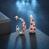 image:imageEVEVIC Stunning Multicolor Austrian Crystal Chunky Hoop Earrings for Women 14K Gold Plated Hypoallergenic Half Hoop Earring Trendy Jewelry GiftRed Main CrystalGoldTone