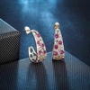 image:imageEVEVIC Stunning Multicolor Austrian Crystal Chunky Hoop Earrings for Women 14K Gold Plated Hypoallergenic Half Hoop Earring Trendy Jewelry GiftRose Pink Main CrystalGoldTone