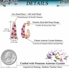 image:imageEVEVIC Stunning Multicolor Austrian Crystal Chunky Hoop Earrings for Women 14K Gold Plated Hypoallergenic Half Hoop Earring Trendy Jewelry GiftRose Pink Main CrystalGoldTone