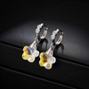 image:imageEVEVIC Trendy Austrian Crystal Flower Drop Leverback Earrings for Women 14k White Gold Plated Huggie Earring Hypoallergenic Jewelry GiftAurora Borealis