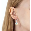 image:imageEVEVIC Trendy Austrian Crystal Flower Drop Leverback Earrings for Women 14k White Gold Plated Huggie Earring Hypoallergenic Jewelry GiftAurora Borealis