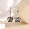image:imageEVEVIC Trendy Austrian Crystal Flower Drop Leverback Earrings for Women 14k White Gold Plated Huggie Earring Hypoallergenic Jewelry GiftBlack