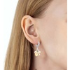 image:imageEVEVIC Trendy Austrian Crystal Flower Drop Leverback Earrings for Women 14k White Gold Plated Huggie Earring Hypoallergenic Jewelry GiftLight Topaz