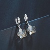 image:imageEVEVIC Trendy Austrian Crystal Flower Drop Leverback Earrings for Women 14k White Gold Plated Huggie Earring Hypoallergenic Jewelry GiftLight Topaz