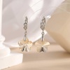 image:imageEVEVIC Trendy Austrian Crystal Flower Drop Leverback Earrings for Women 14k White Gold Plated Huggie Earring Hypoallergenic Jewelry GiftLight Topaz
