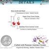 image:imageEVEVIC Trendy Austrian Crystal Flower Drop Leverback Earrings for Women 14k White Gold Plated Huggie Earring Hypoallergenic Jewelry GiftRed