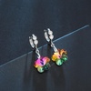image:imageEVEVIC Trendy Austrian Crystal Flower Drop Leverback Earrings for Women 14k White Gold Plated Huggie Earring Hypoallergenic Jewelry GiftVitrail Medium