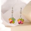 image:imageEVEVIC Trendy Austrian Crystal Flower Drop Leverback Earrings for Women 14k White Gold Plated Huggie Earring Hypoallergenic Jewelry GiftVitrail Medium