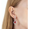image:imageEVEVIC Trendy Austrian Crystal Teardrop Halo Hollow Drop Earrings for Women 14K Gold Plated Dangle Earring Hypoallergenic Jewelry GiftRed