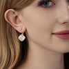 image:imageMulticolored Austrian Crystal Square Drop Leverback Earrings for Women 14K Gold Plated Huggie Earrings Hypoallergenic JewelryGreen OpalAurora Borealis Crystal