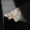 image:imageMulticolored Austrian Crystal Square Drop Leverback Earrings for Women 14K Gold Plated Huggie Earrings Hypoallergenic JewelryGreen OpalAurora Borealis Crystal