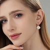 image:imageMulticolored Austrian Crystal Square Drop Leverback Earrings for Women 14K Gold Plated Huggie Earrings Hypoallergenic JewelryGreen OpalAurora Borealis Crystal