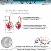 image:imageMulticolored Austrian Crystal Square Drop Leverback Earrings for Women 14K Gold Plated Huggie Earrings Hypoallergenic JewelryRose Main CrystalRose Goldtone