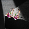 image:imageMulticolored Austrian Crystal Square Drop Leverback Earrings for Women 14K Gold Plated Huggie Earrings Hypoallergenic JewelryRose Main CrystalRose Goldtone