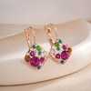 image:imageMulticolored Austrian Crystal Square Drop Leverback Earrings for Women 14K Gold Plated Huggie Earrings Hypoallergenic JewelryRose Main CrystalRose Goldtone