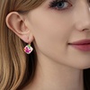 image:imageMulticolored Austrian Crystal Square Drop Leverback Earrings for Women 14K Gold Plated Huggie Earrings Hypoallergenic JewelryRose Main CrystalRose Goldtone