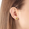 image:imageRound Austrian Crystal Halo Stud Earrings for Women Fashion 925 Sterling Silver Hypoallergenic JewelryTopaz