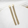 image:imageStainless Steel Cross Long Tassel Dangle Earrings for Women Fashion 14K Gold Plated Hypoallergenic Statement Jewelry GiftGold