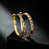 image:imageStunning Austrian Crystal Hollow Hoop Earrings for Women Fashion 14K Gold Plated Hypoallergenic Jewelry GiftMulticolor Crystal Goldtone