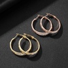 image:imageStunning Austrian Crystal Hollow Hoop Earrings for Women Fashion 14K Gold Plated Hypoallergenic Jewelry GiftWhite CrystalRose Goldtone